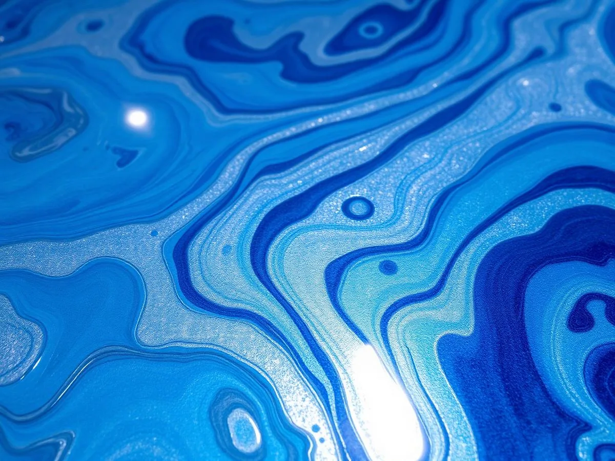 Metallic epoxy swirl detail